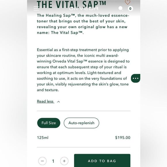 ORVEDA The Healing Sap Serum 20ml Mini Brand New - Picture 9 of 13